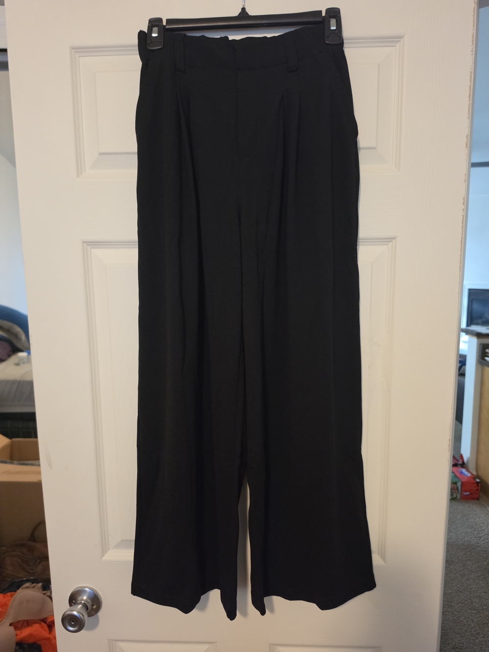 HALARA Black Wide-Leg High-Waist Trousers